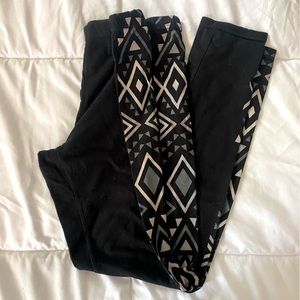 Large Black, White, Gray Aztec Print Xhilaration Leggings